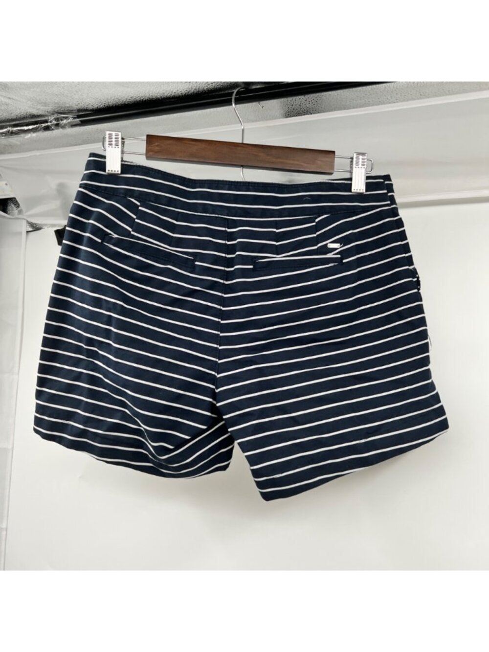 Tommy Hilfiger Striped Sailor Short Navy/White Womens Buttons Size 2 - Picture 5 of 7